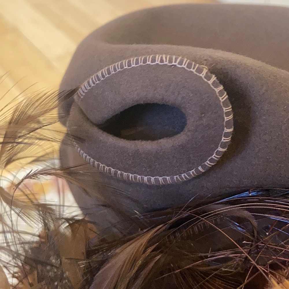 Vintage ‘50 ‘s  brown felt hat - Picture 3 of 5